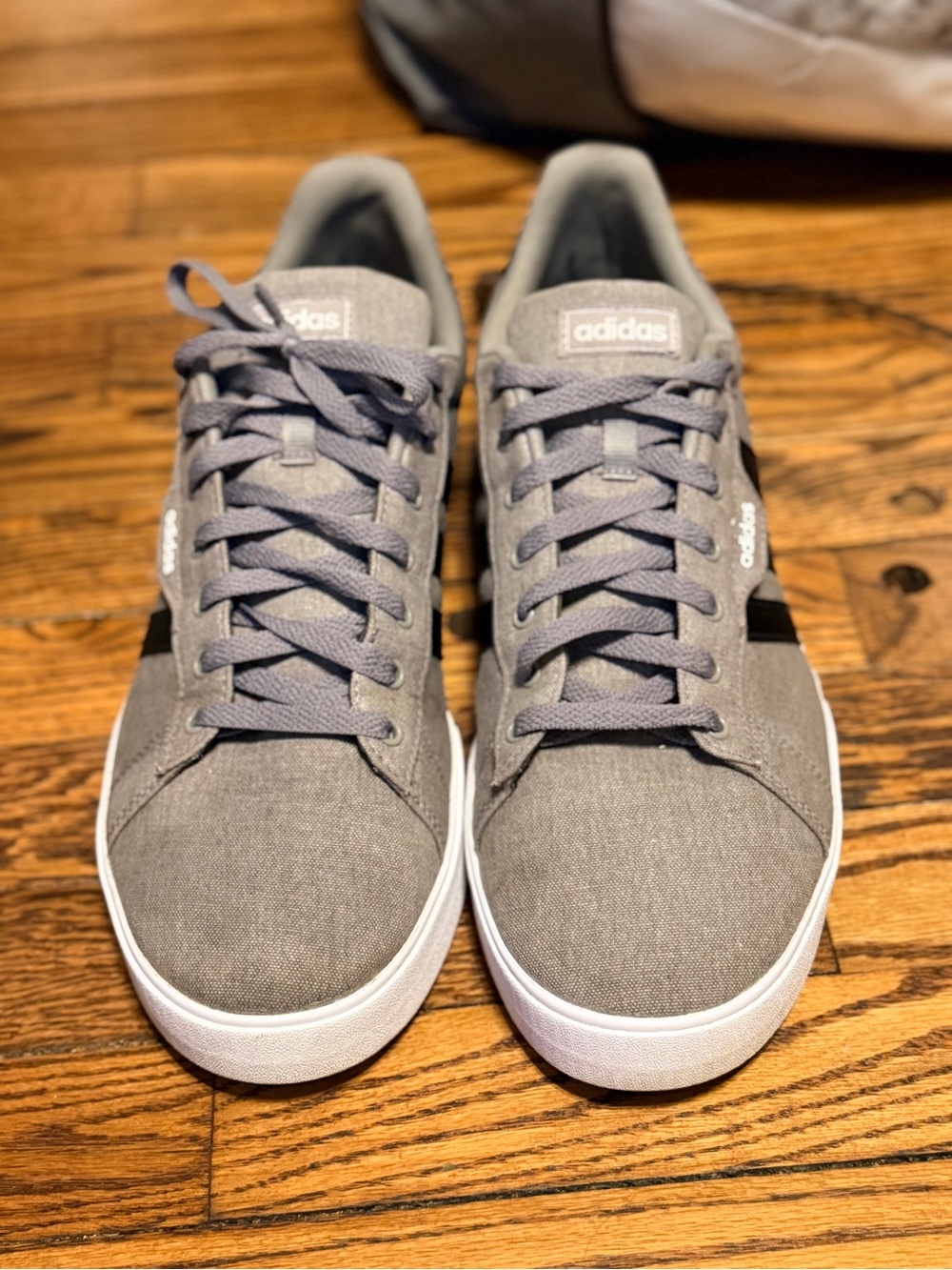 Adidas Daily 3.0 Gray Canvas Sneakers Men’s Size 14 Black Stripe